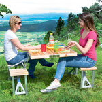 Tavolo con sedie pieghevole legno e alluminio
