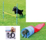 Set di agilità per cani con barriere + tunnel per agilità + clicker